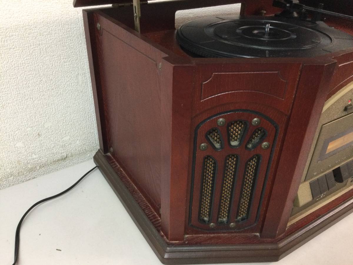 レコードプレーヤー CD付コンポ AH-024 AM FM カセットテープ レトロ