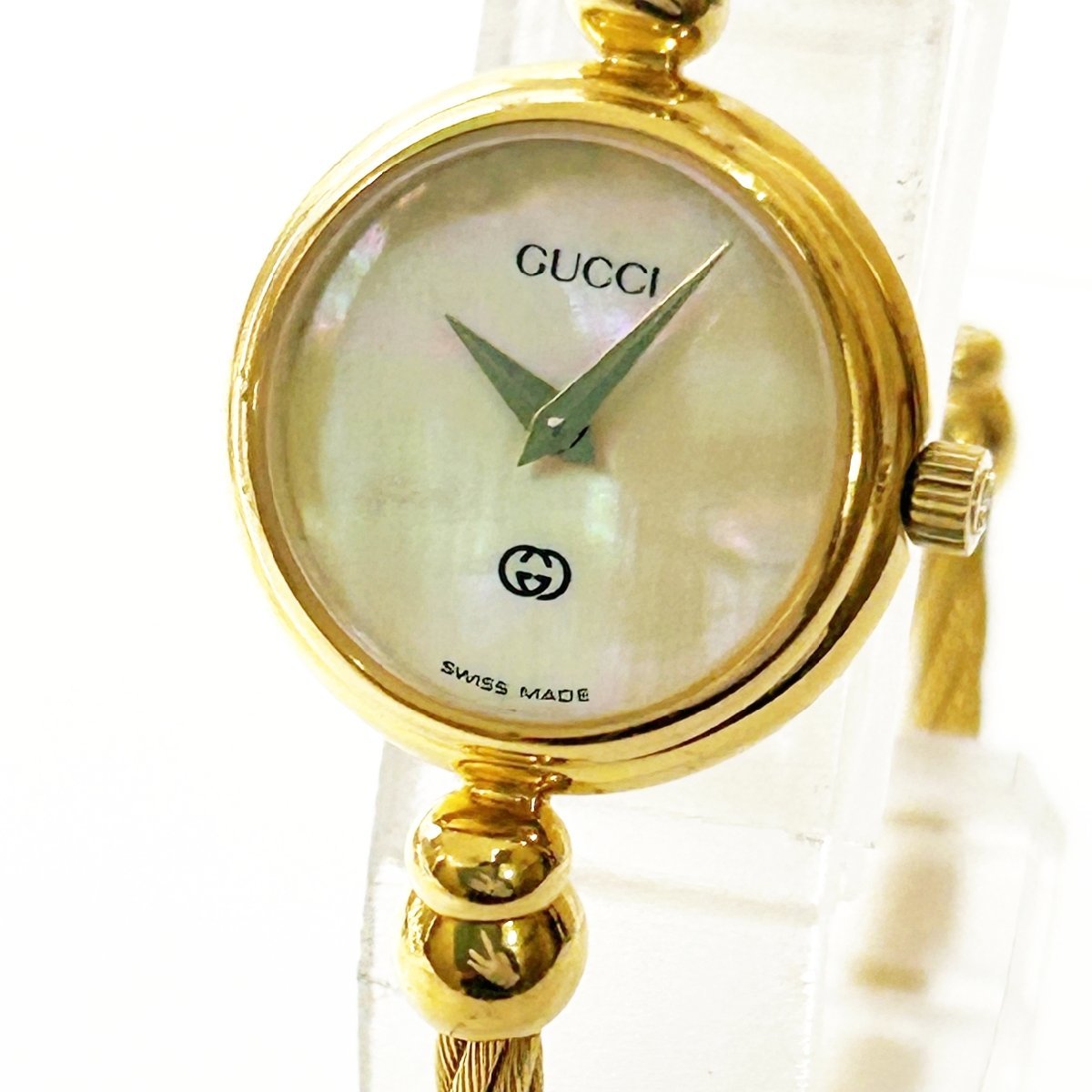 1円スタートGUCCI グッチ 2700L バングルウォッチ GP シェル文字盤