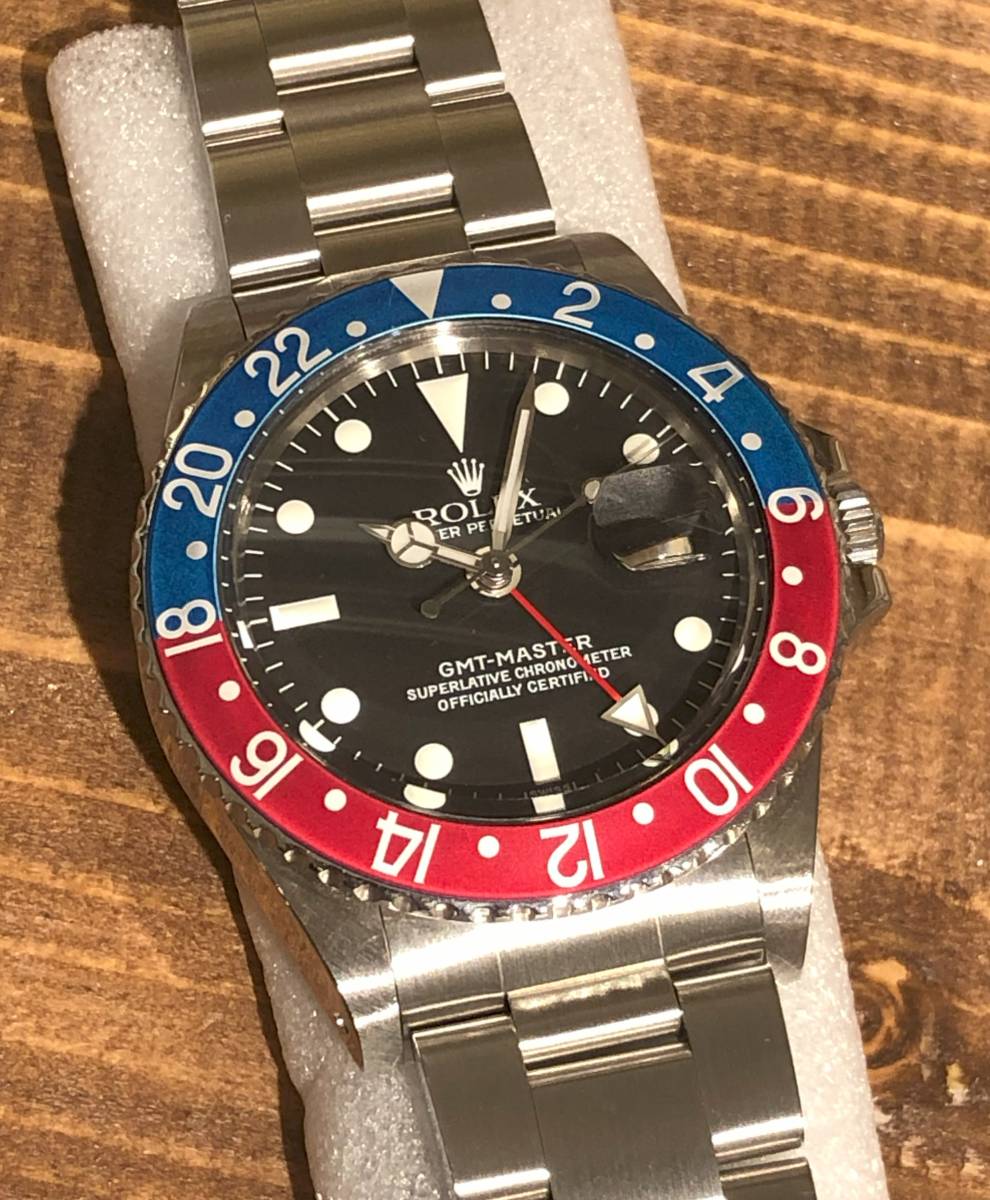 ROLEX 純正品 GMTマスター ペプシ インサート ベゼルディスク 1675  