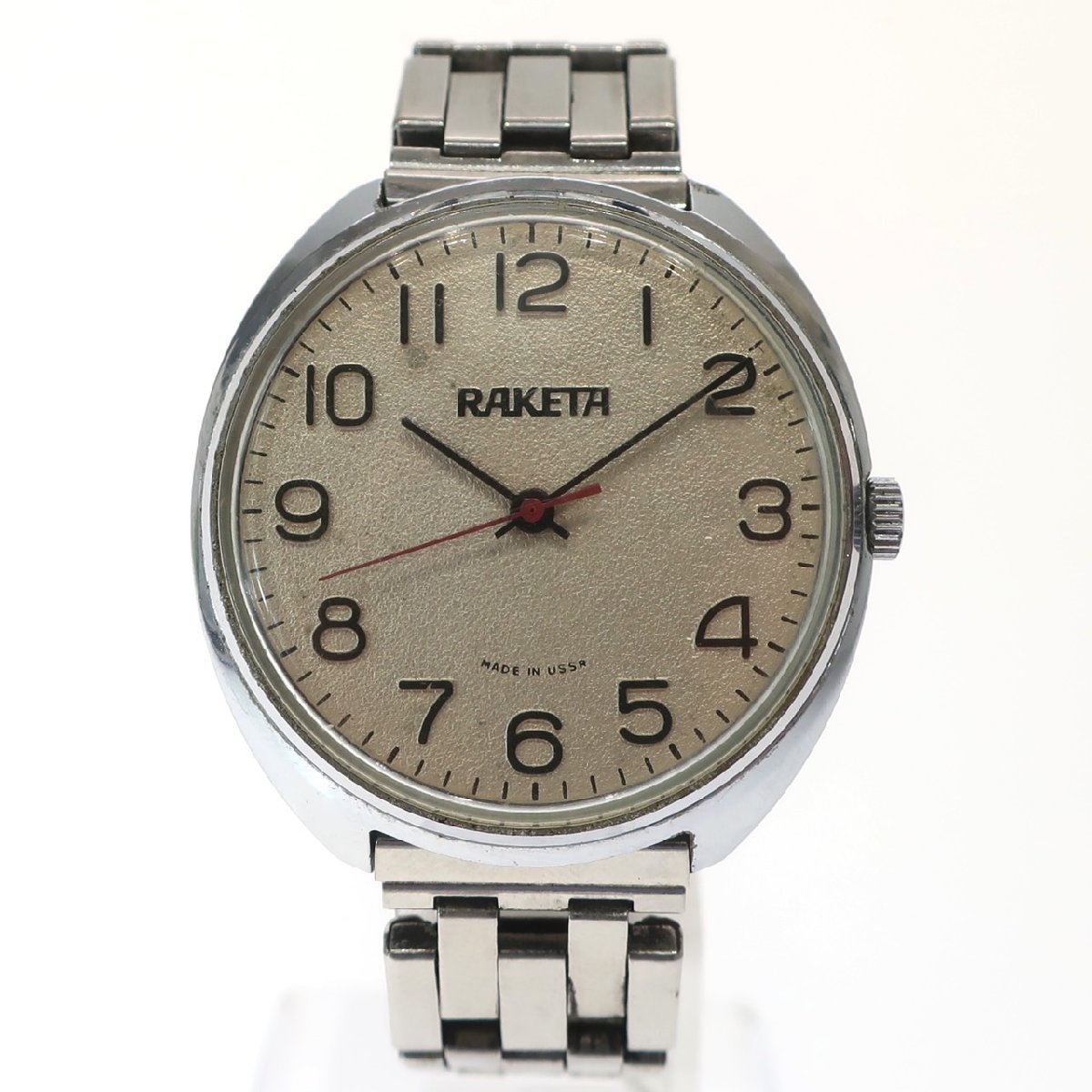 1円スタート RAKETA ラケタ メンズ 腕時計 手巻き 機械式 アイボリー 