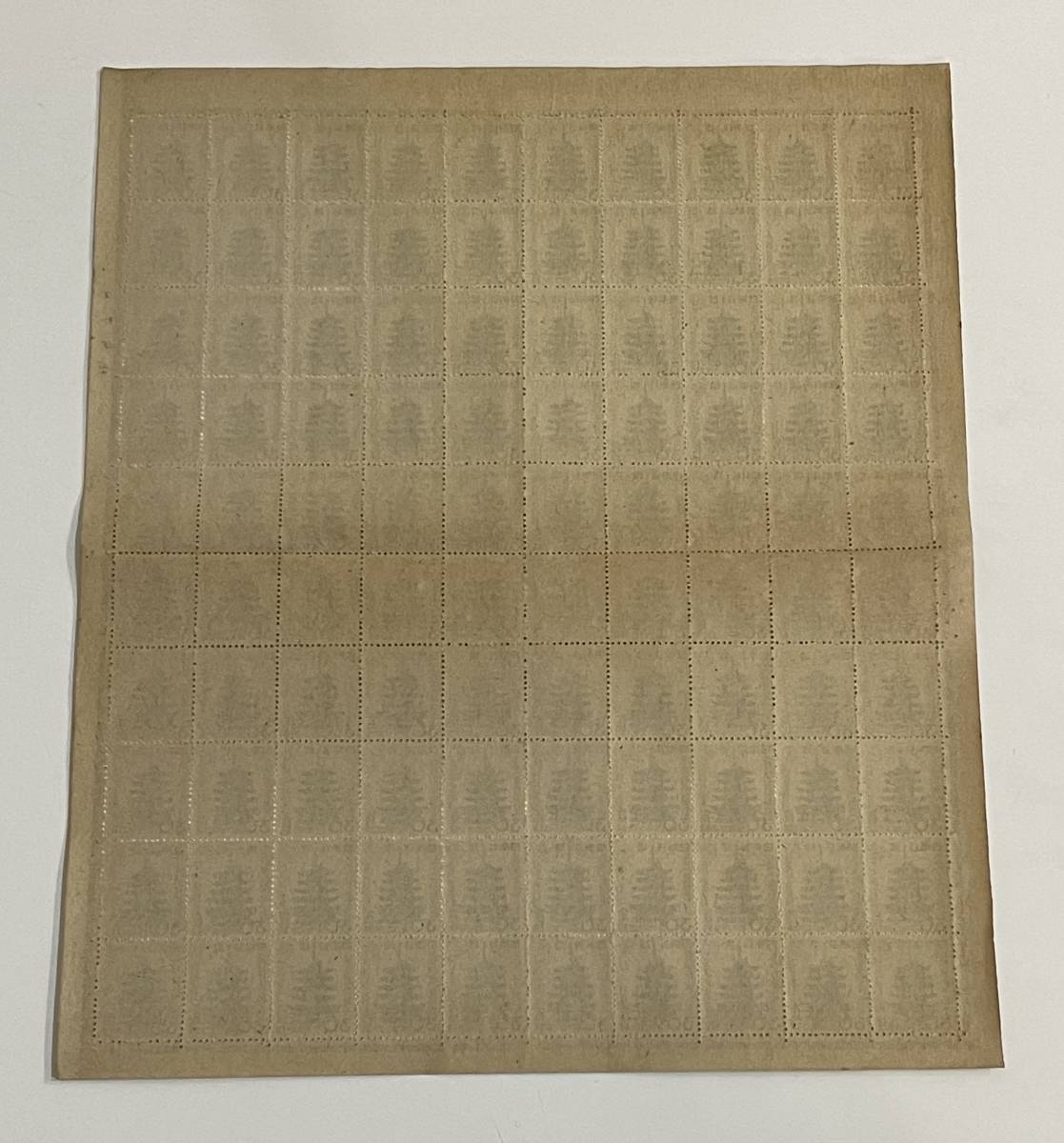 1円～□未使用□100面シート 第2次新昭和 左書き 法隆寺五重塔 30銭 参