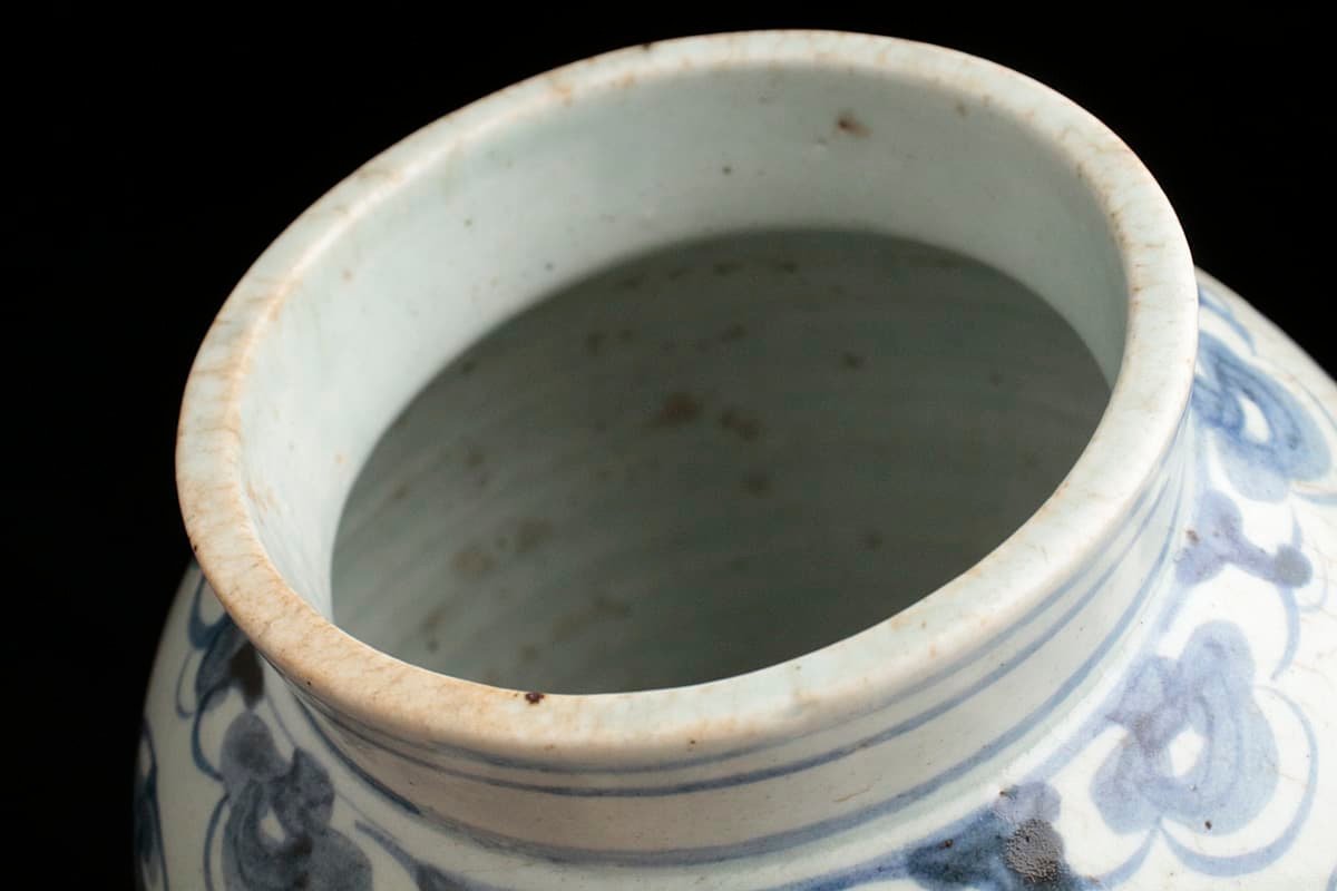 李朝 染付 古美術 白磁 朝鮮古陶磁器 壷 時代物 分院 初 極上品 古作