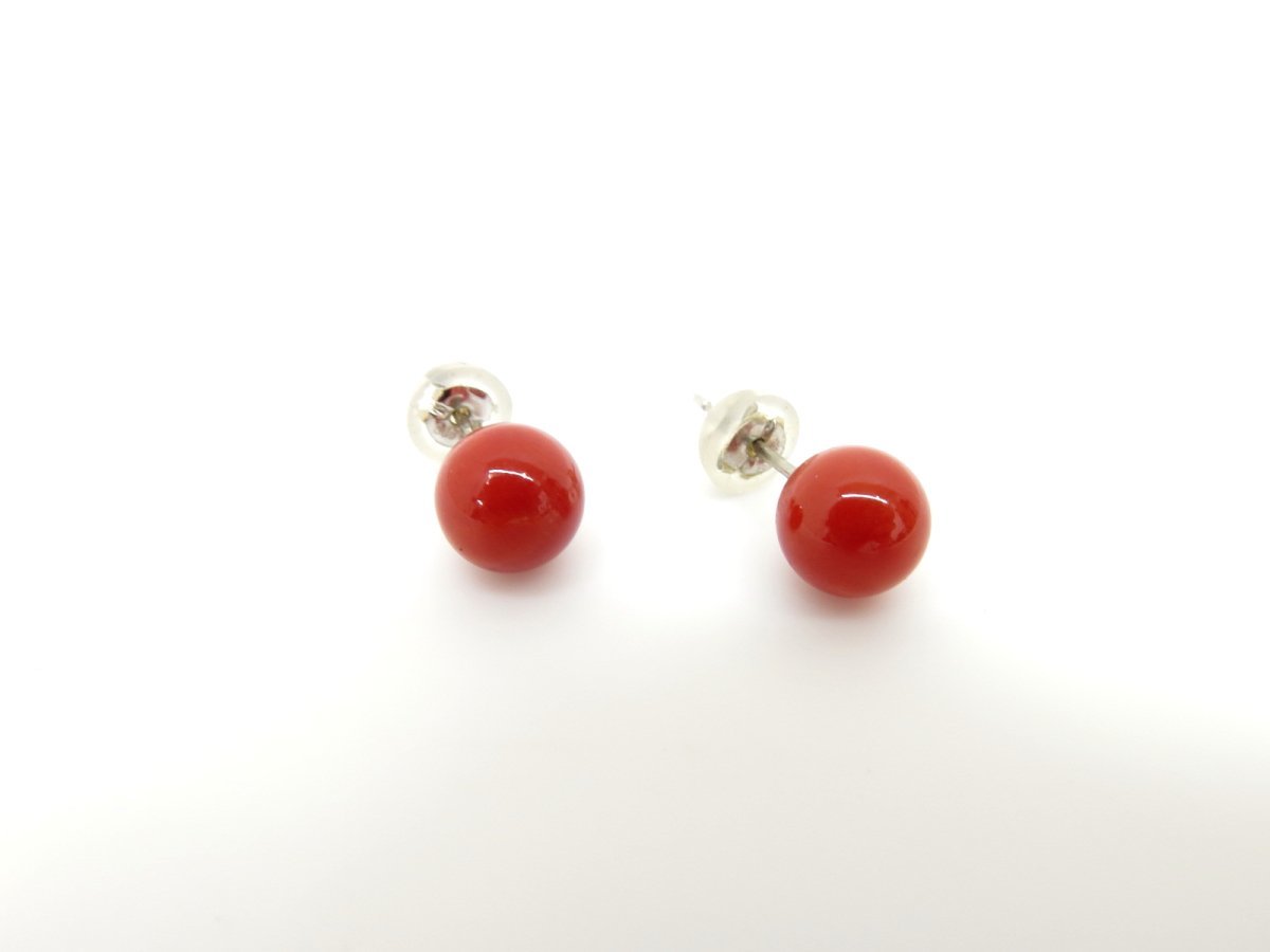 ◇超美品◇丸山宝飾◇珊瑚 プラチナ◇ピアス◇コーラルオレンジ