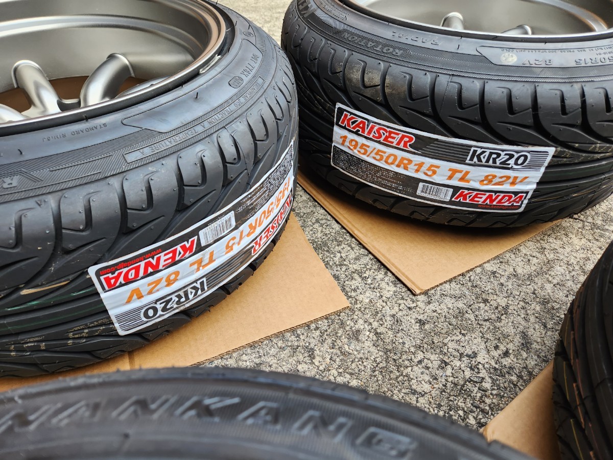 売切 美品 深リム ブラックレーシング 15インチ 9J-20 10J-25 4H 114.3  