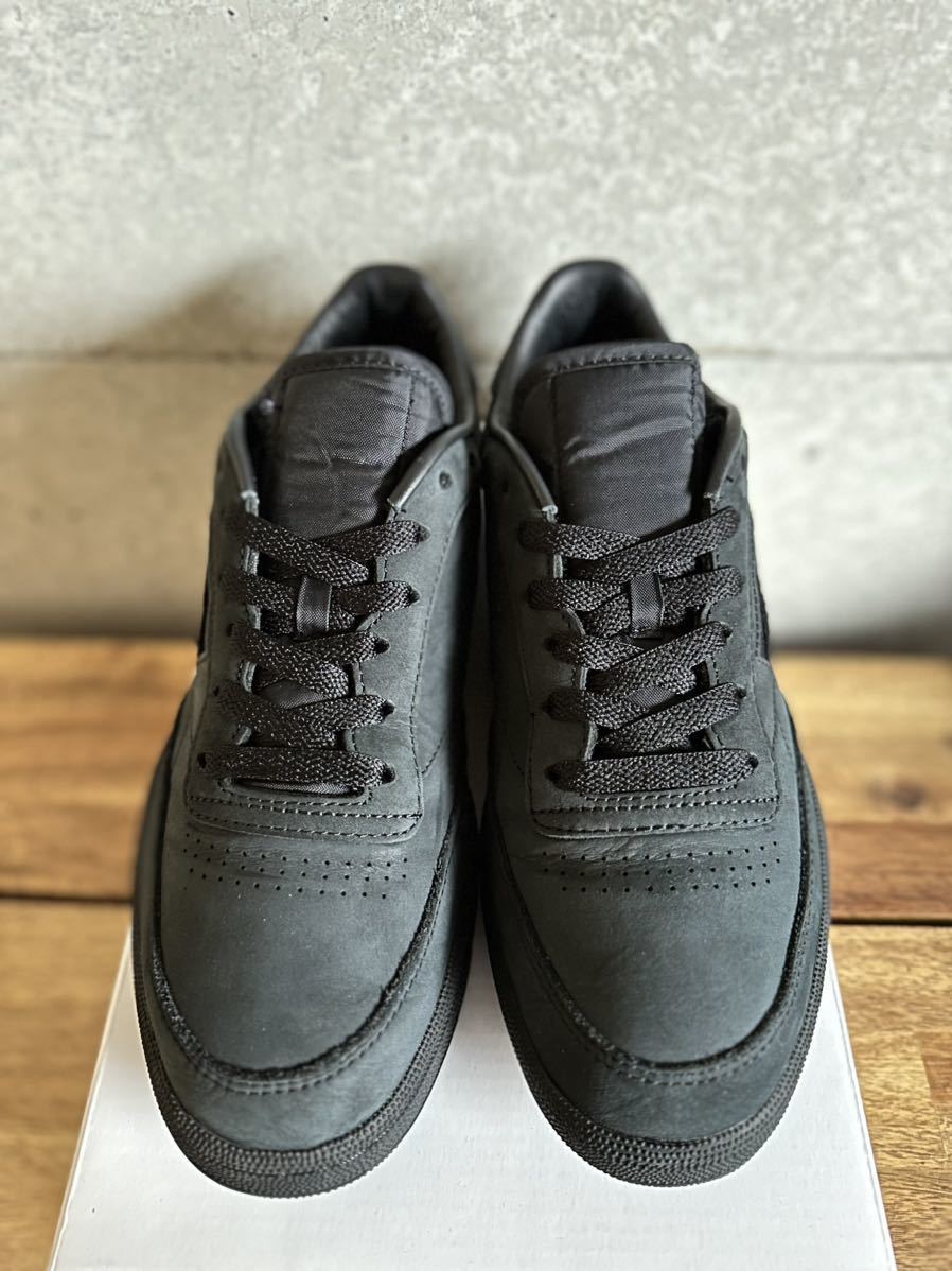 美品/箱有り】JJJJound × Reebok Club C 26.5cm NUBUK BLACK 検 