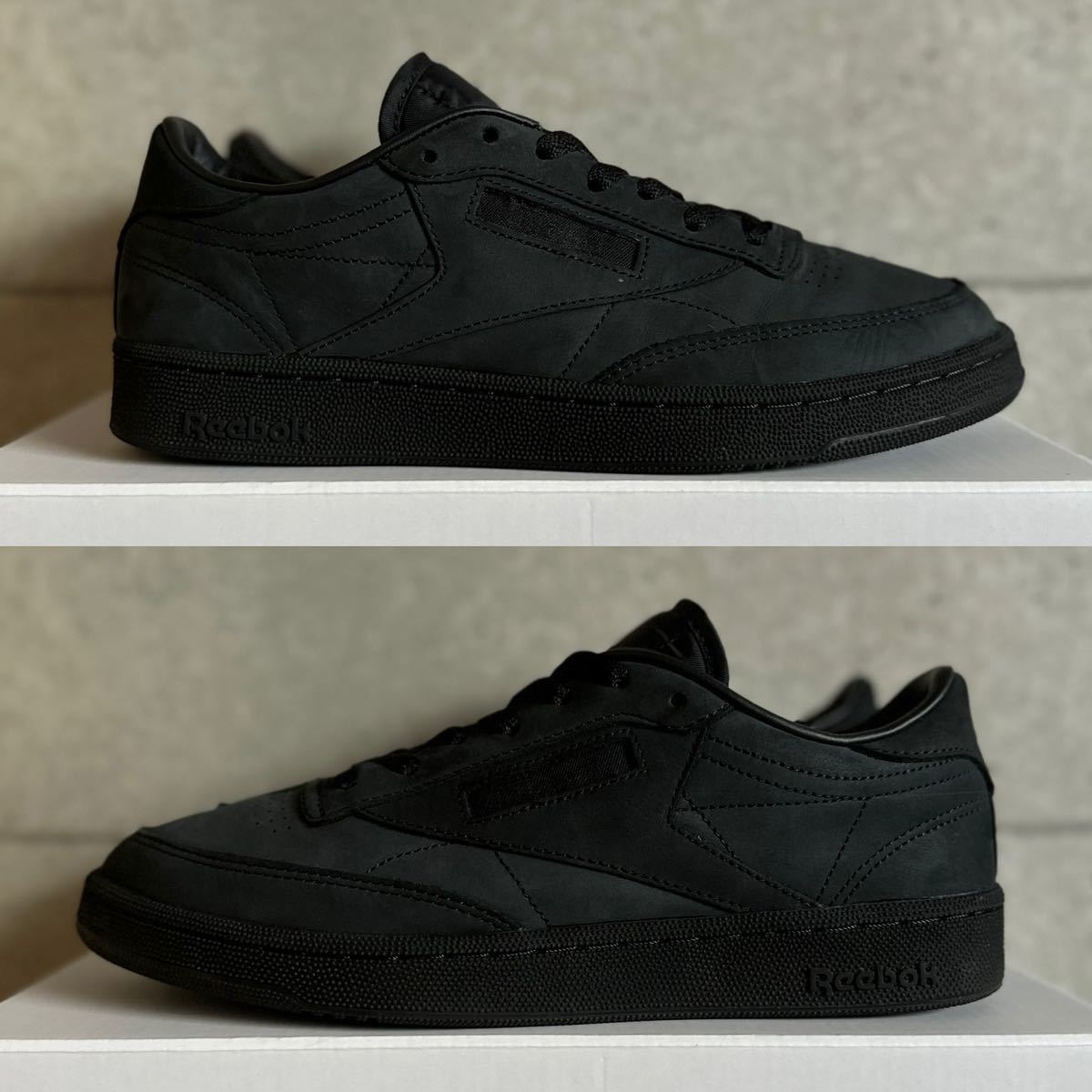 美品/箱有り】JJJJound × Reebok Club C 26.5cm NUBUK BLACK 検 