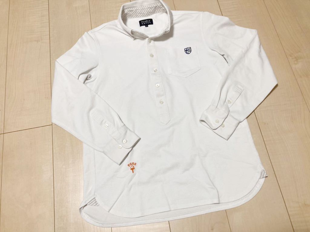 ■パーリーゲイツ 長袖ポロシャツ ホワイト 4 PB