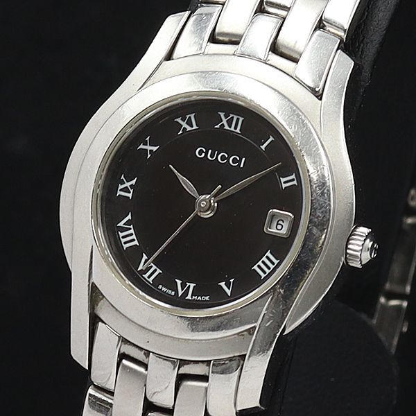 1円 5500L デイト ベージュ系文字盤 ☆良品☆箱・保証書付きGUCCIグッチ