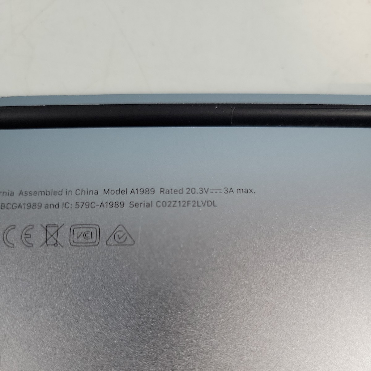 MacBook Pro (13-inch, 2019, Four Thunderbolt 3 Portsx4) 2019 /A1989 /マザーボードなし/ スペースグレイ 部品取り用 (No-7)_7