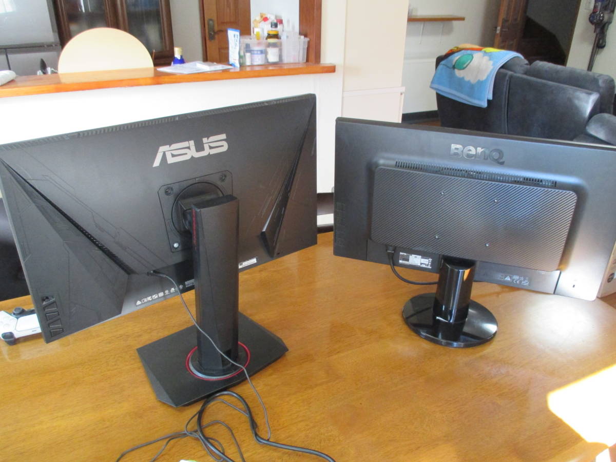 引取限定☆2台セット【液晶割れジャンク】BenQ（GL2460-B）・ASUS 