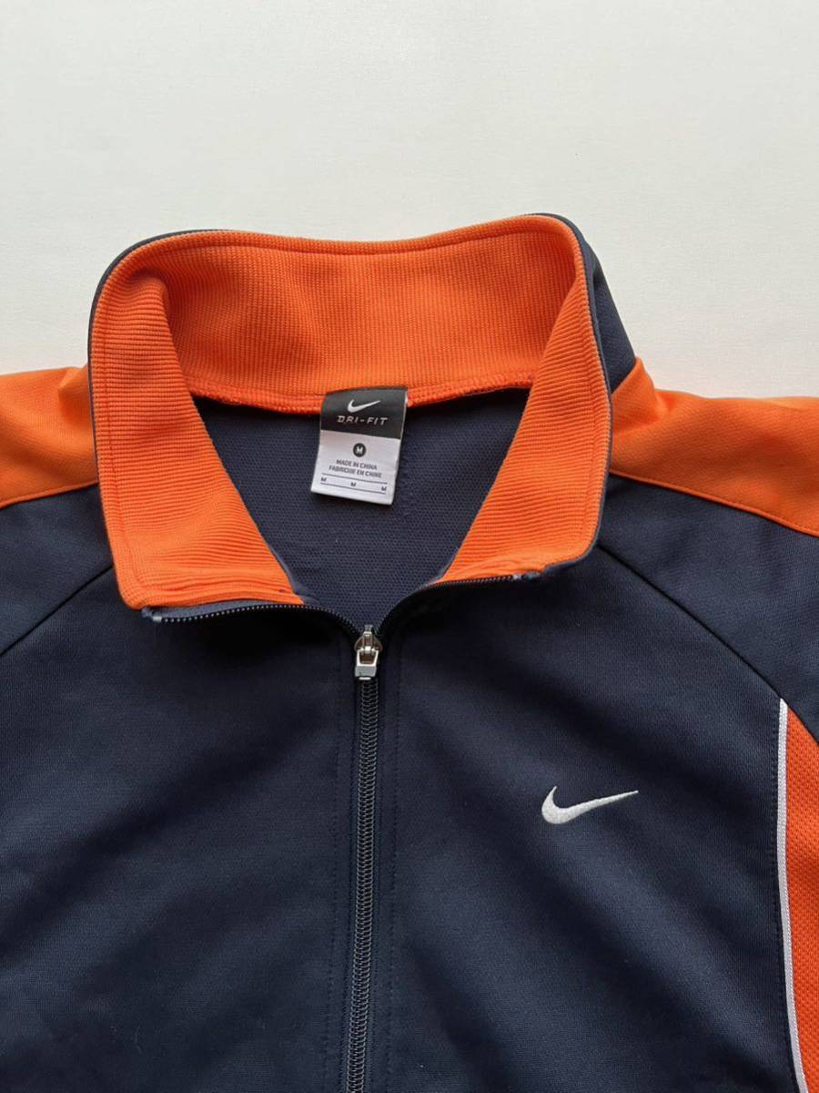 NIKE DRI FIT メンズ M ネイビー オレンジ スウォッシュ ロゴ ジャージ