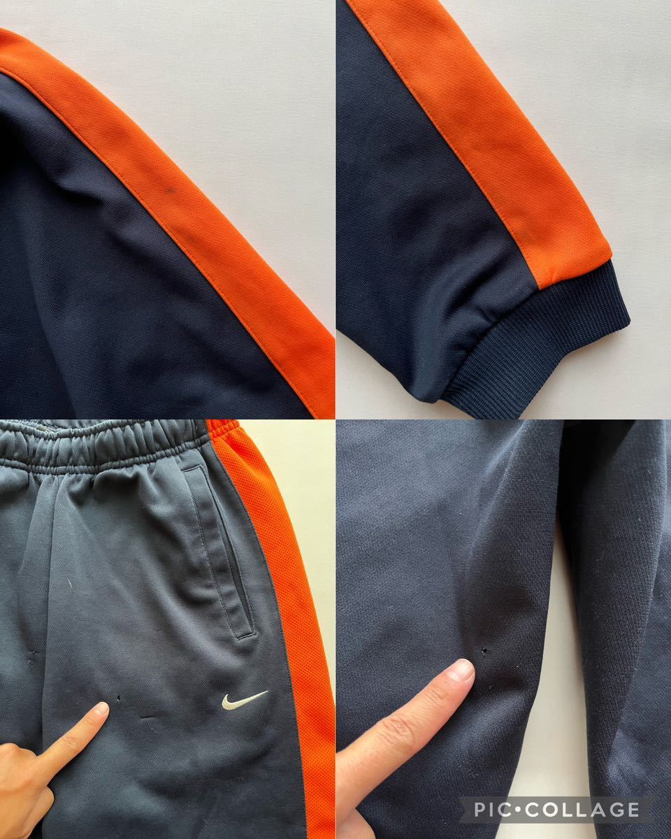 NIKE DRI FIT メンズ M ネイビー オレンジ スウォッシュ ロゴ ジャージ