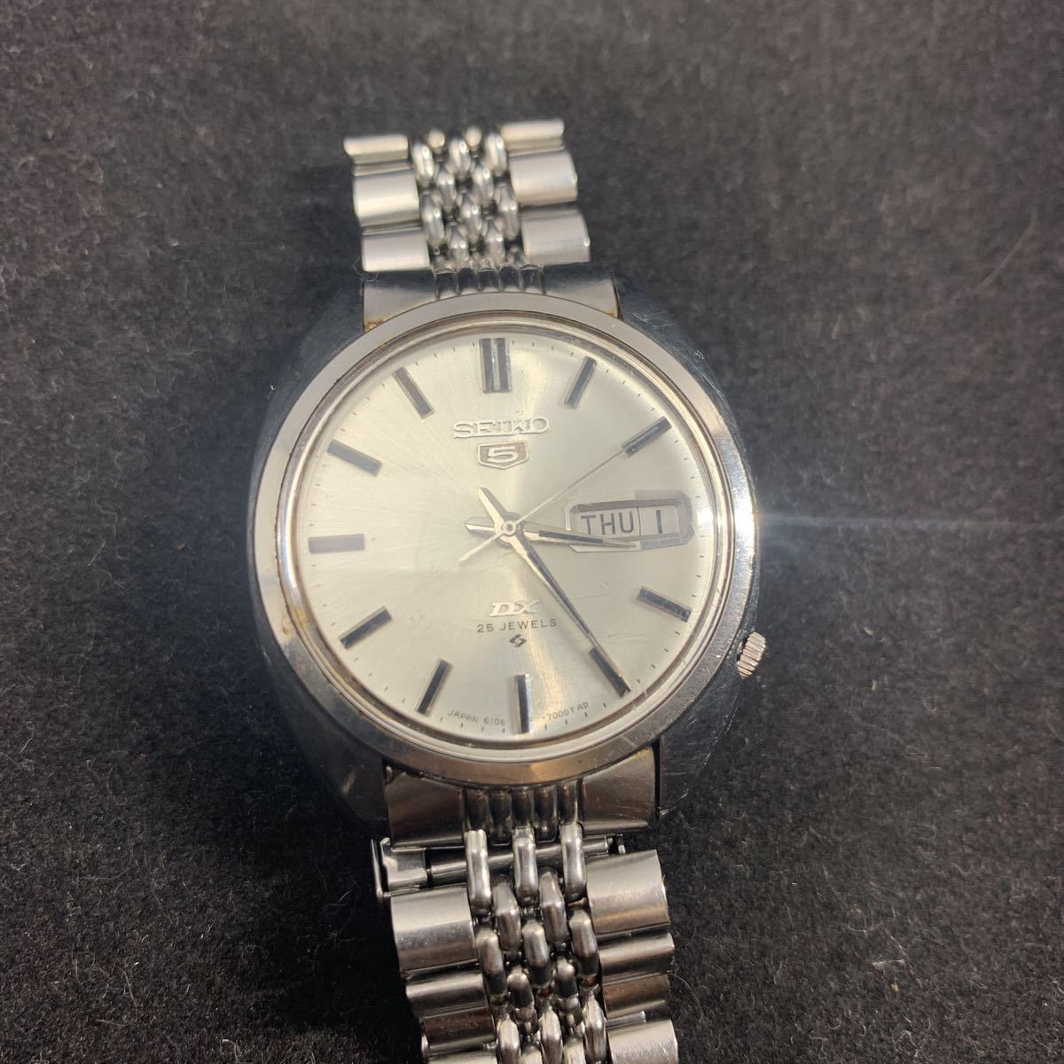 1円〜 自動巻き 腕時計 SEIKO セイコー5 DX デラックス 25石 6106-7000 