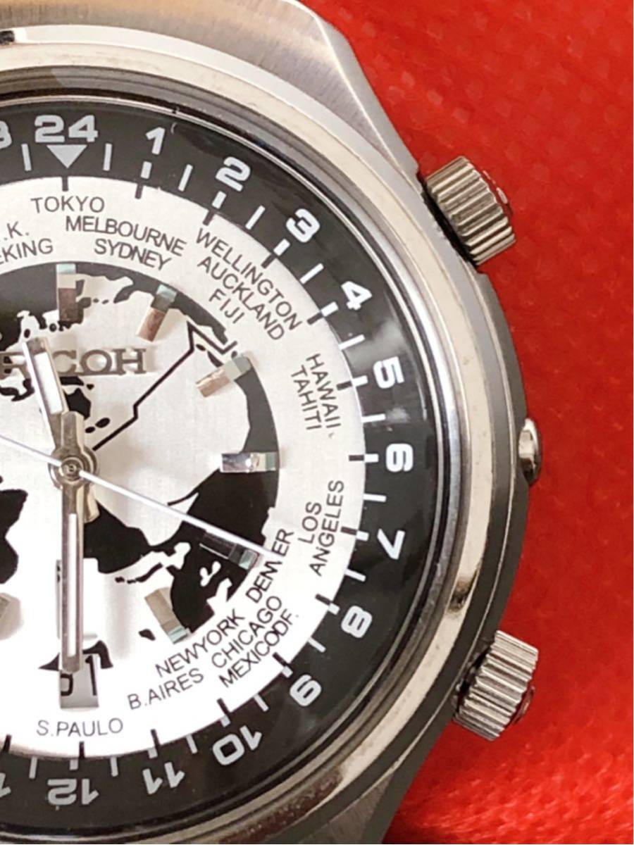 リコー ワールドタイマー ダイバー RICOH ブルーダイヤル World Timer
