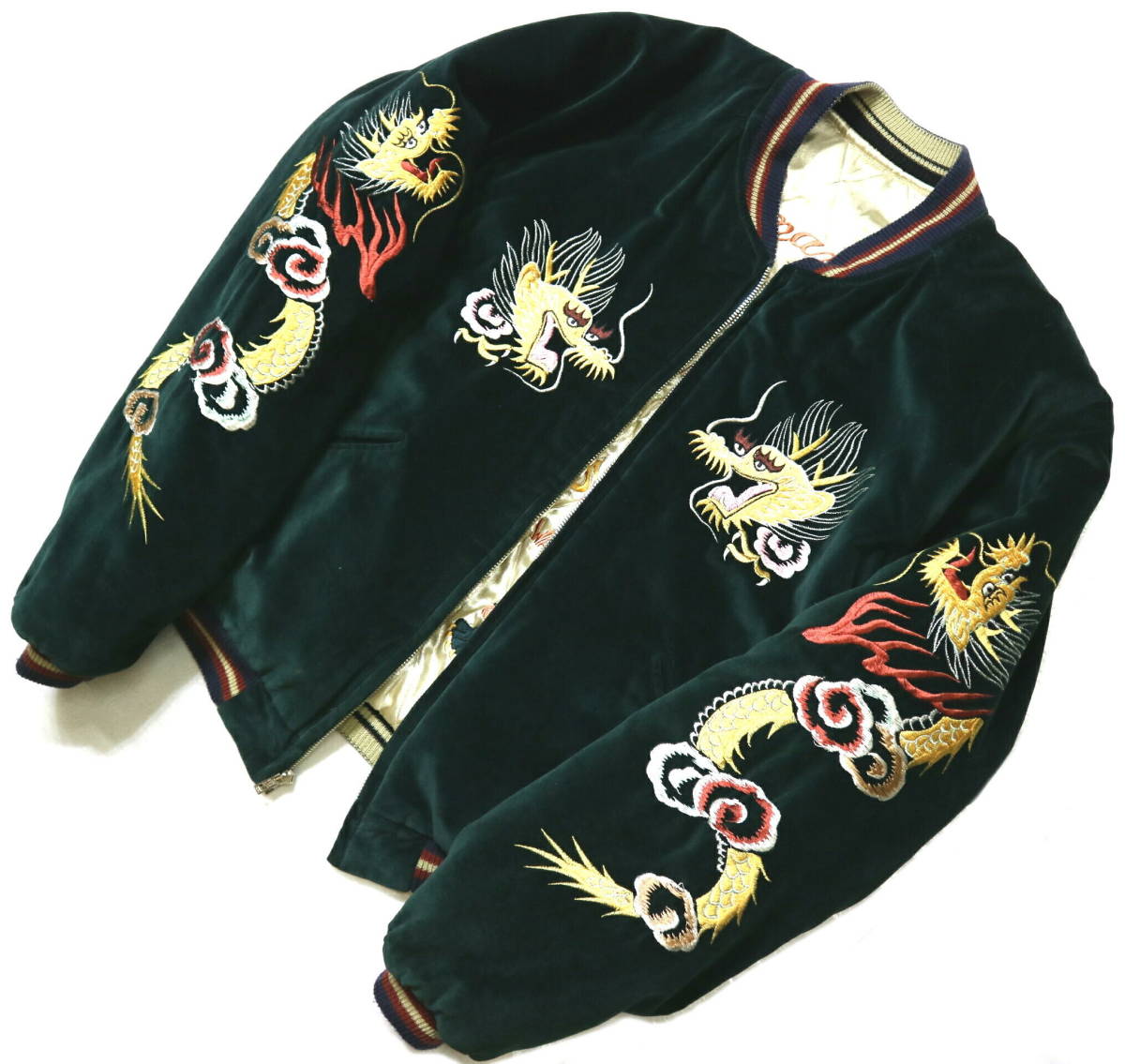 秀逸/緑別珍！◇テーラー東洋 TT10727 別珍 リバーシブル スカジャン