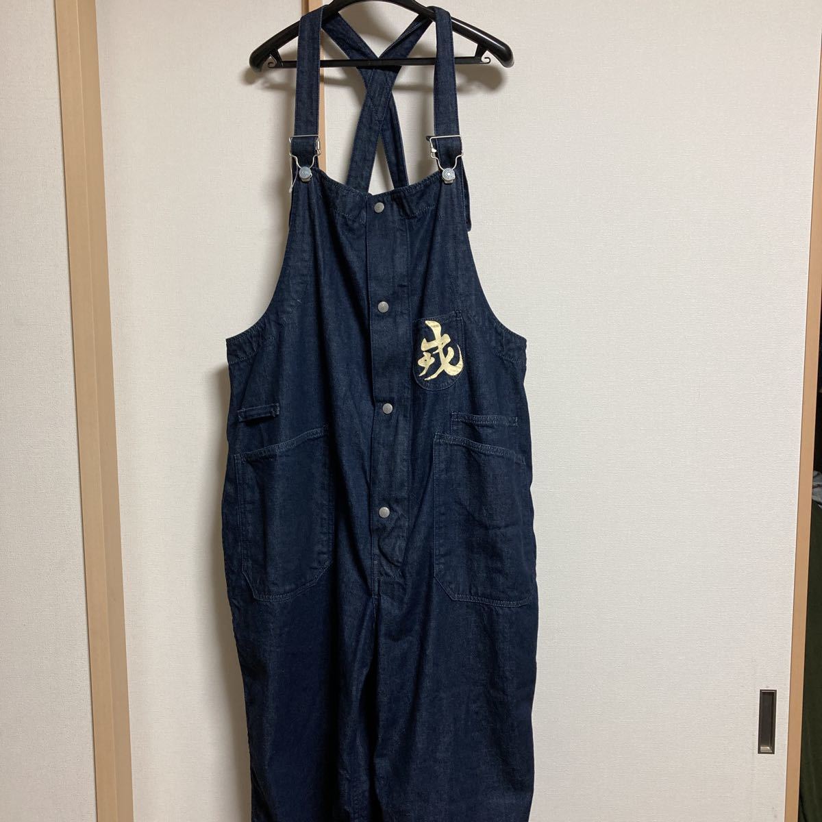 【美品】EVISU エヴィス デニムオーバーオール デニムサロペット 戎 カモメ ペンキ W40