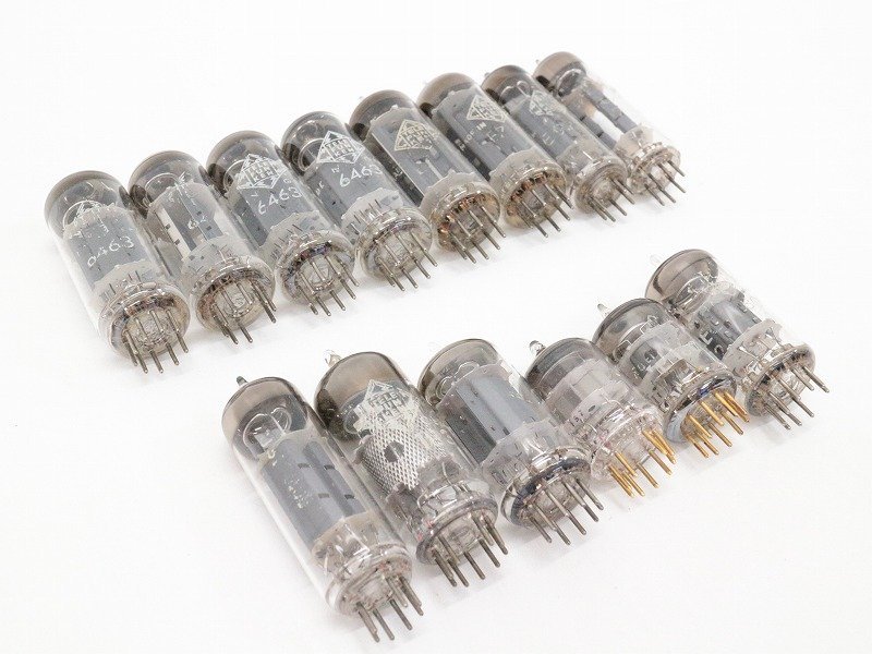 ■□TELEFUNKEN 6463/ECC80/E92CC/E180F ダイヤマーク入 ゴールドピン 他 真空管 14本 テレフンケン□■231019164J□■