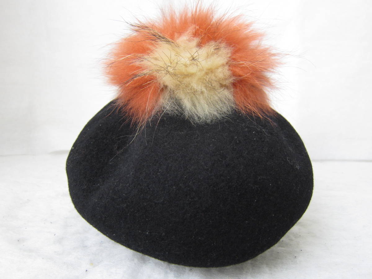 CA4LA（カシラ）　ベレー帽　　黒 ウール　　フリーサイズ　　ok2310D　