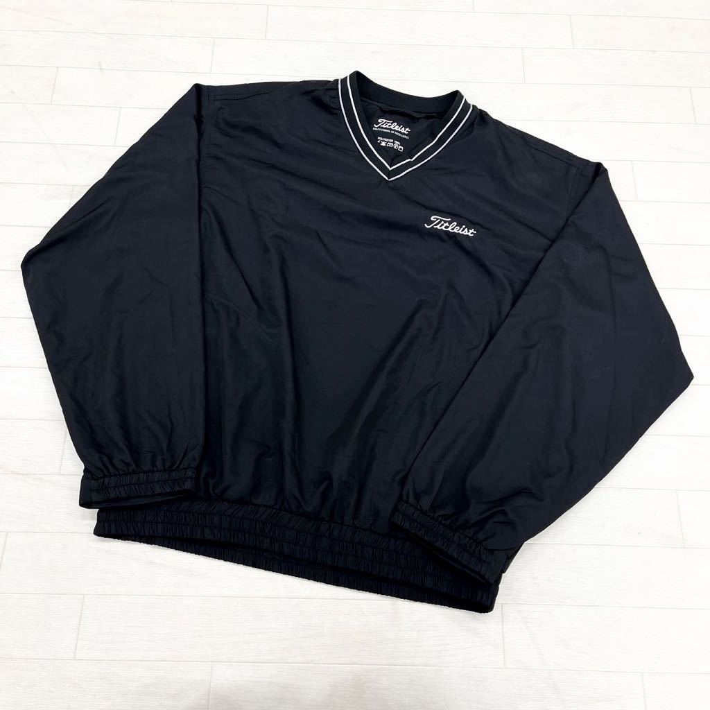 1208◎ Titleist タイトリスト スポーツ ウェア ゴルフ トップス ウィンドブレーカー 長袖 ロゴ 刺繍 ブラック メンズM