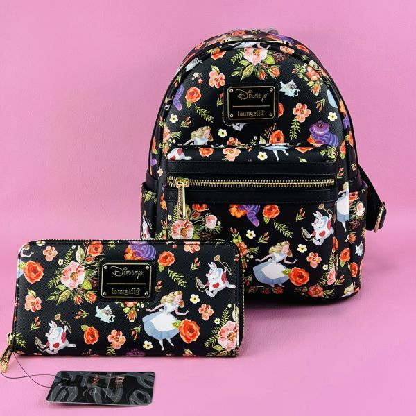 新作登場，新品 Loungefly 不思議の国のアリス バックパック と 財布 セット ディズニー ラウンジフライ US Disney Backpack & Wallet リュック(その他)｜売買されたオークション情報、yahooの商品情報をアーカイブ その他