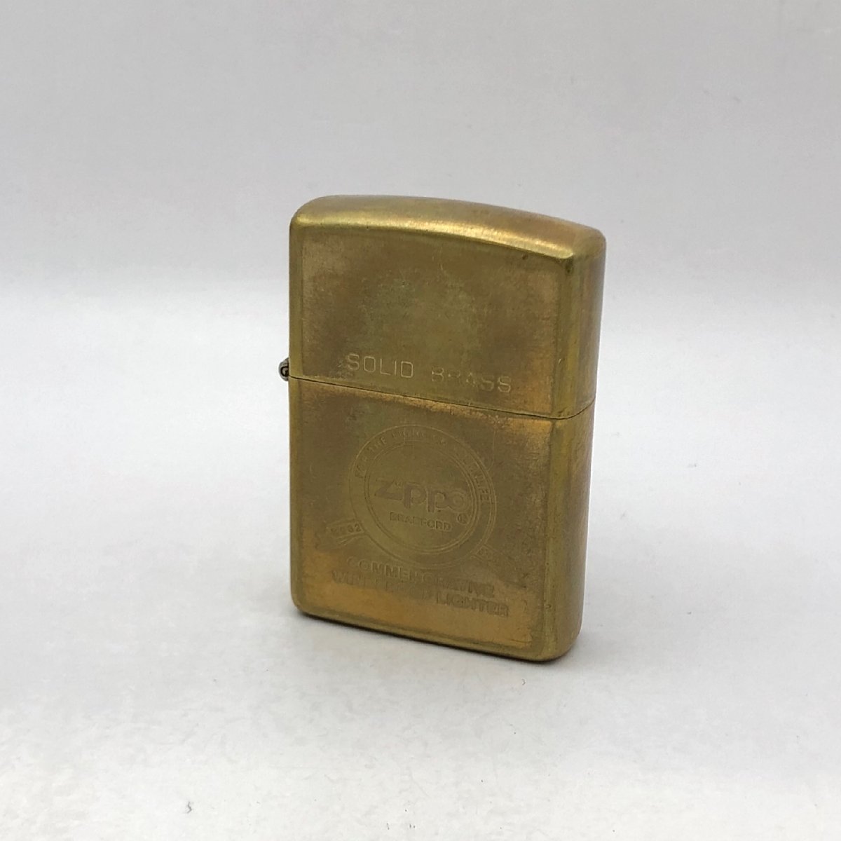1円～/ZIPPO/ジッポー/SOLID BRASS/1932-1982/ゴールドカラー/ライター/煙草/喫煙具/喫煙グッズ/コレクション/火花OK/ジャンク/T281