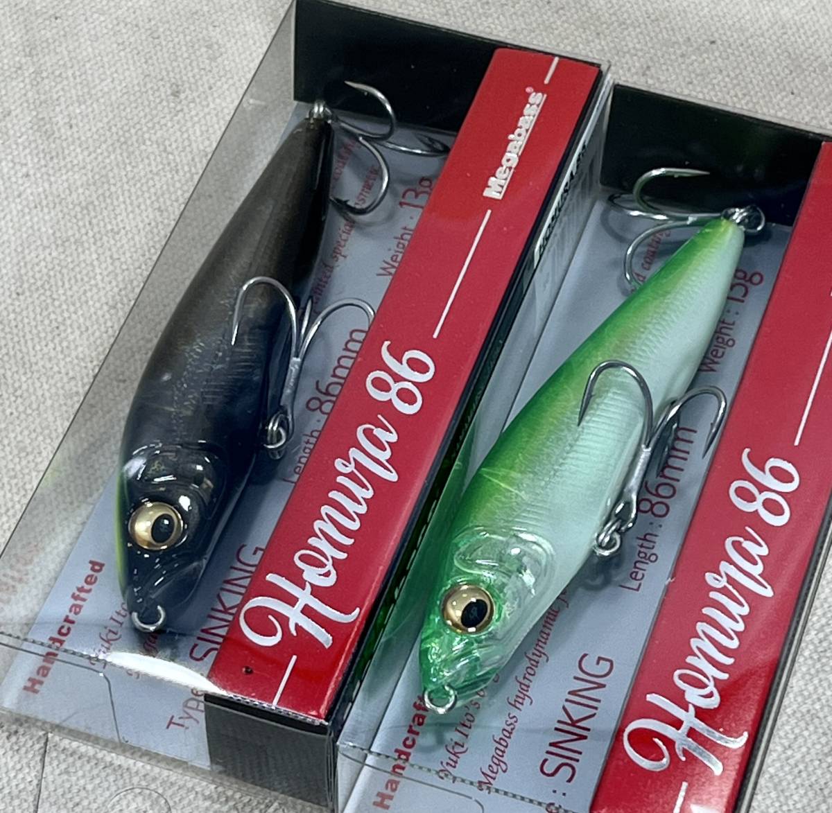 新商品 メガバス ホムラ 86 2個セット 未開封品 GP GLOW LIME ＆ BLACK