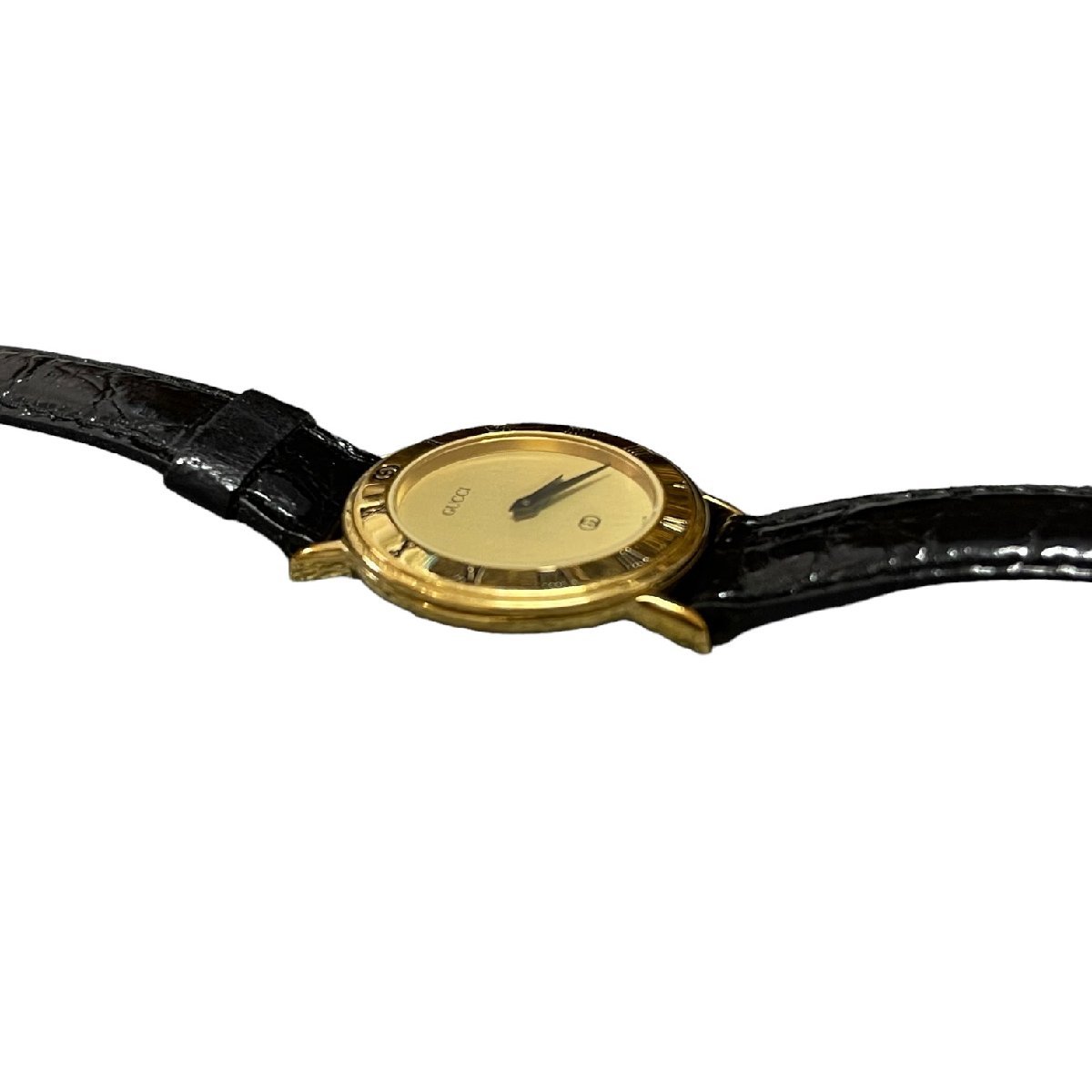 中古品】GUCCI グッチ 3000L クオーツ 文字盤ゴールド ベルト純正品 