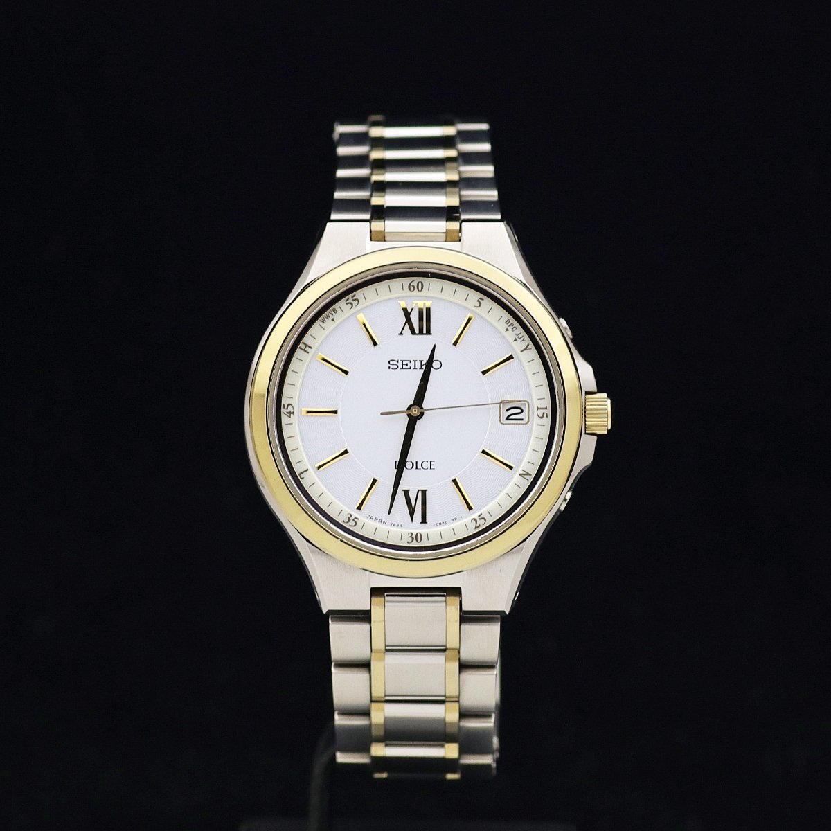 1円～ 美品 SEIKO セイコー ドルチェ SADZ136 7B24-0AX0 チタン・GP 