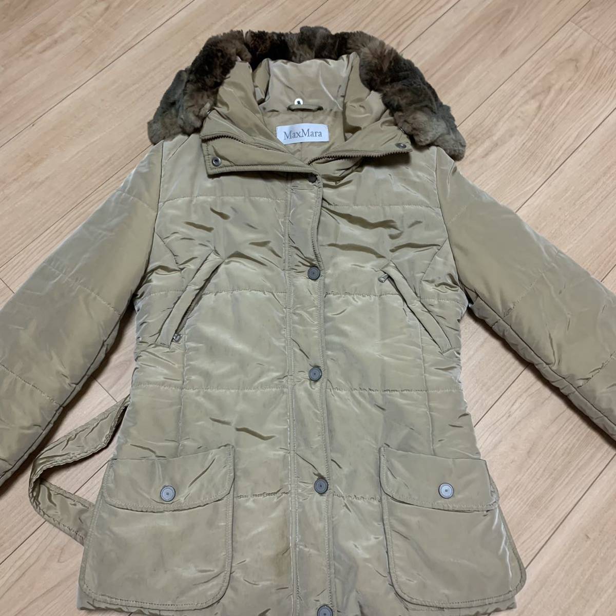 Max Mara マックスマーラ ダウンジャケット ベルト ファー 銀タグ 