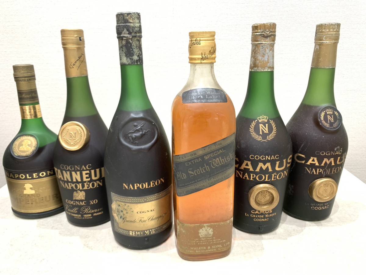 MNS3　洋酒おまとめセット！　CAMUS NAPOLEON　ナポレオン　レミーマルタン　　ジョニーウォーカーブラックラベル　古酒　未開封品！計６本