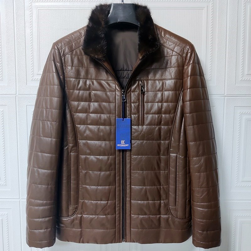 贅沢の極み□DCKMANY新品□羊革ジャケット メンズ 高級レザー ミンク 