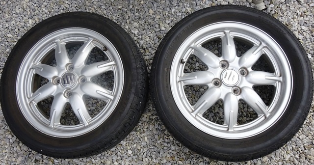 スズキ純正（ENKEI) 165/55R15 15x4.5J PCD100 +45 4H 4本中古 165⁄