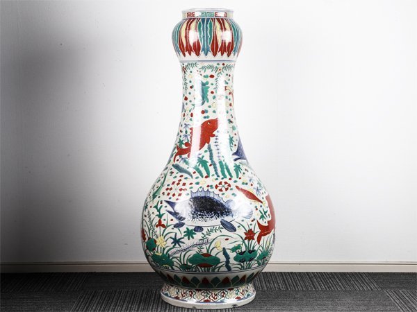 花瓶 中国 時代物 磁製素三彩龍文花瓶 ColBase 重量約 【流】中国美術