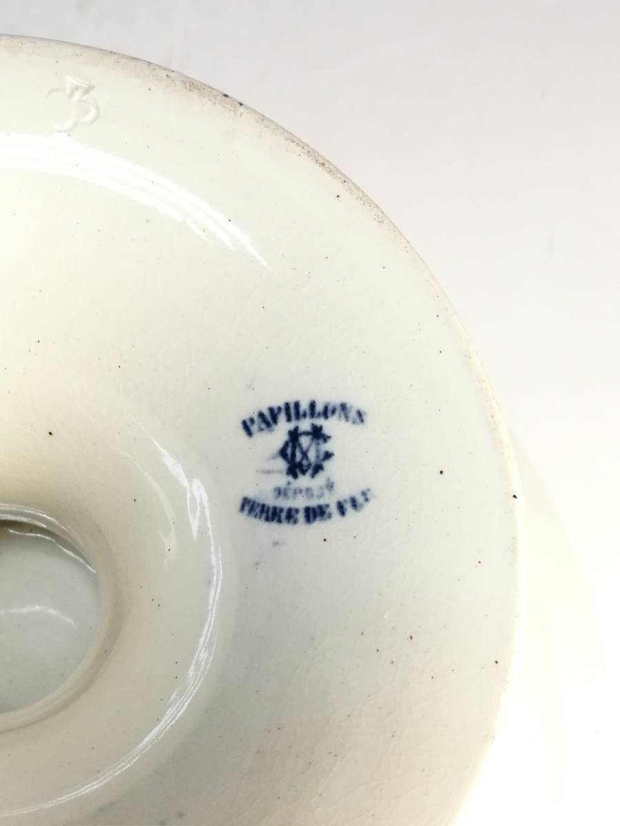 フランス　クレイユモントロー　PAPILLONS　コンポティエ コンポティエ クレイユモントロー フランス - メルカリ 2枚あり！低めが可愛いクレイユモントローコンポティエ