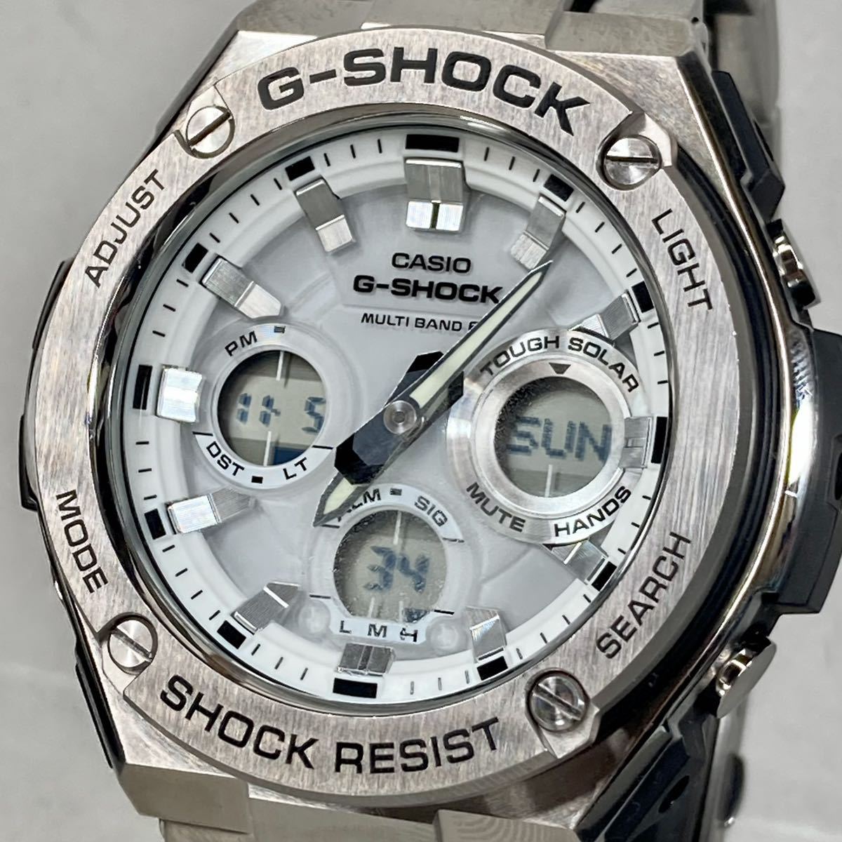 極美品 G-SHOCK GST-W110D-7AJF GスチールG-STEELタフソーラー 電波 