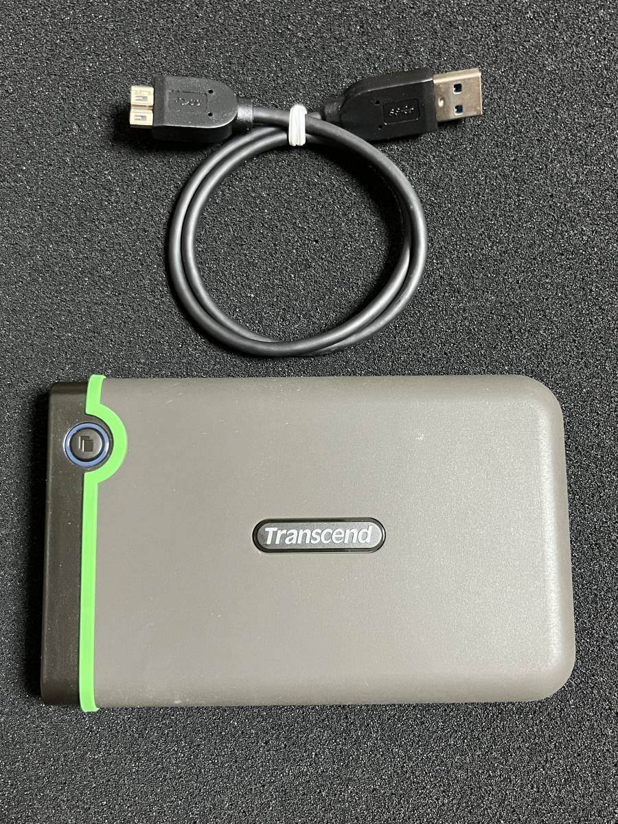 Transcend 2.5inch ポータブルHDD 1TB TS1TSJ25M3S 耐衝撃 スリムタイプ USB3.1 ((1個限定！))
