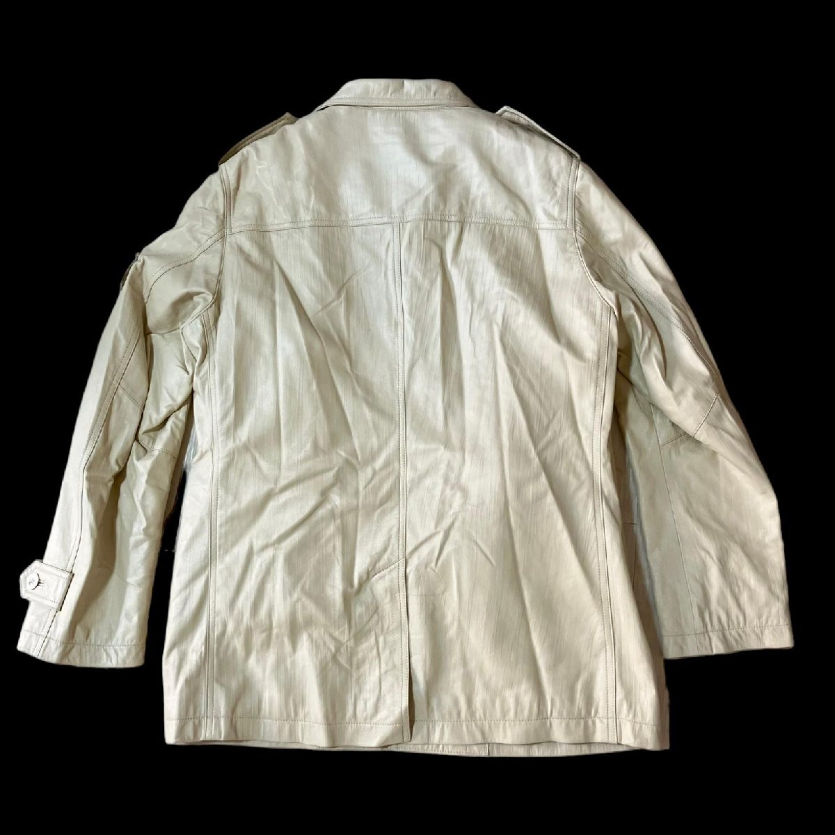 BALMAIN バルマン シワ加工 ラムレザー ジャケット ブラック 9号