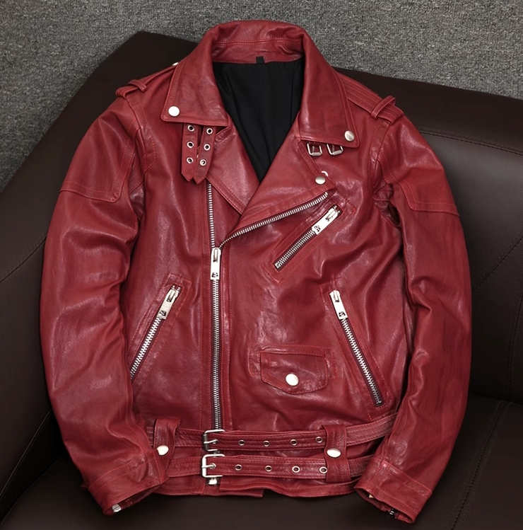 羊革★ バイクレザー アメカジ 革ジャン ジャンパー 本革 レザージャケット ライダース メンズファッション シープスキン 植鞣し S～4XL 