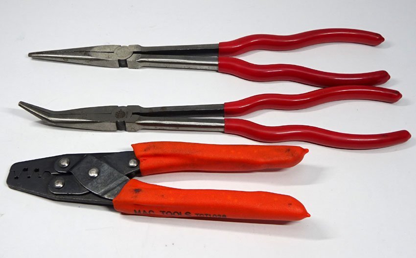 緑屋Re■ MAC-Tools マックツールズ 3点　ワイヤー クリンパー/TCT1028　ロングリーチプライヤー/P114BN・P114S　/c/bnit/11-020/13-3#60