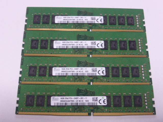 メモリ デスクトップパソコン用 SK hynix DDR4-2400 PC4-19200 16GBx4枚 合計64GB 起動確認済みです④