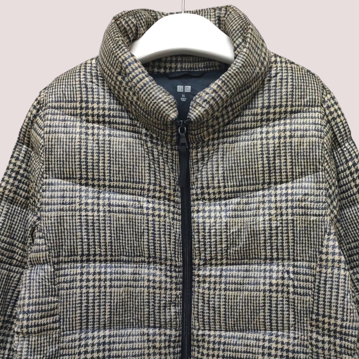 UNIQLO / ユニクロ レディース ライトダウンコート ロング丈 千鳥 