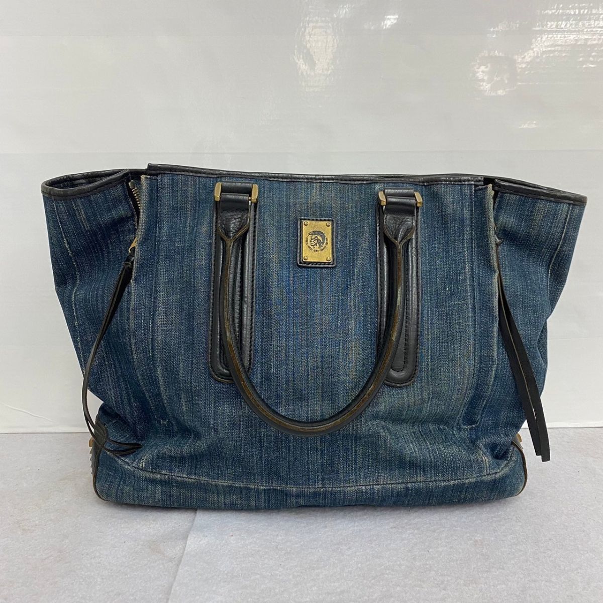 G320-O15-4112 DIESEL ディーゼル デニム×レザー トートバッグ 