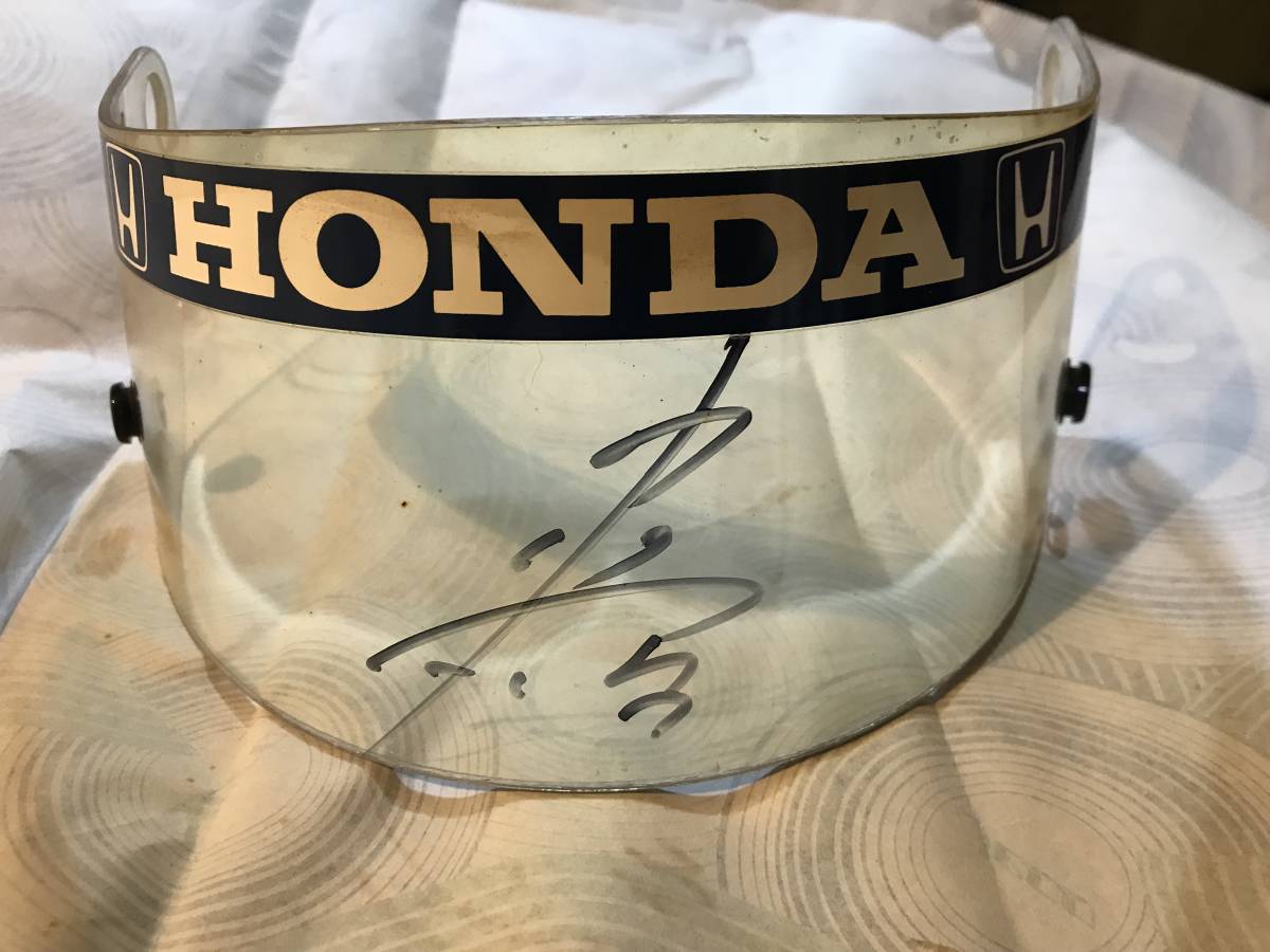 希少 昭和物？平成物？ 元F1ドライバー中嶋悟選手サイン入り ヘルメットシールド