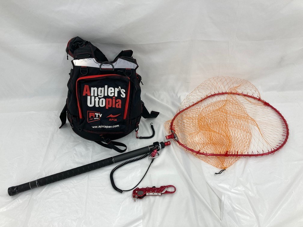 APIA アピア　フローティングベスト/ダイワ　ランディングネット　LANDING POLE Ⅱ 50　2点 おまとめ【BKAG3034】
