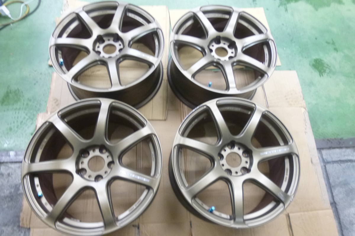 『N334』【岐阜市手渡可】 WORK　エモーション　WFT EMT-T7R　18インチアルミホイール　4本 ブロンズ