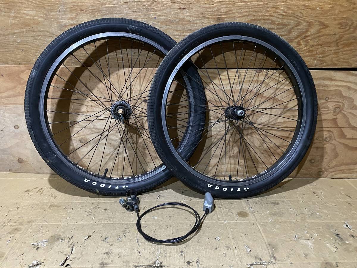 SUNRIMS ZX25 24インチ BMX ホイール改 内側3速ハブ シフター付き 前後