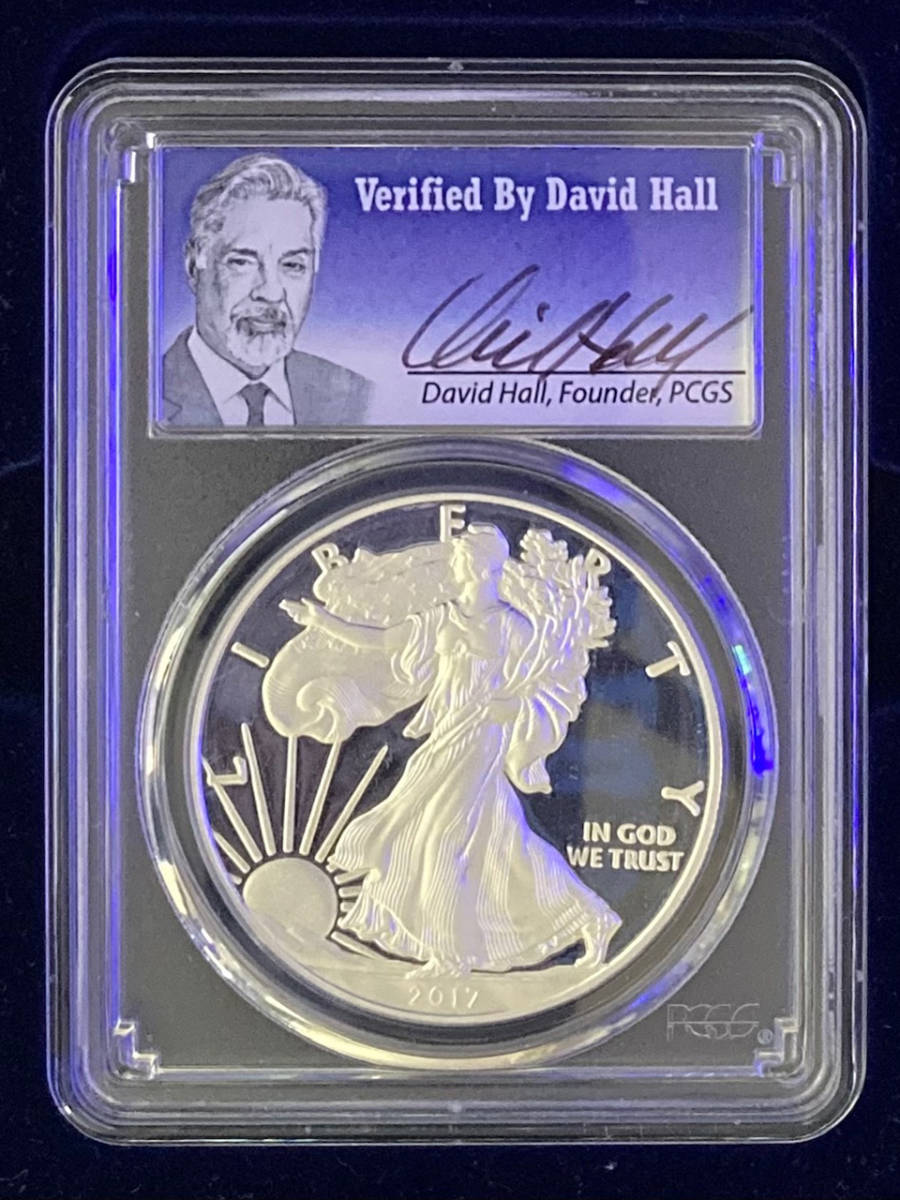 銀貨 1オンス アメリカンイーグル PCGS PR70DCAM デービッドホール