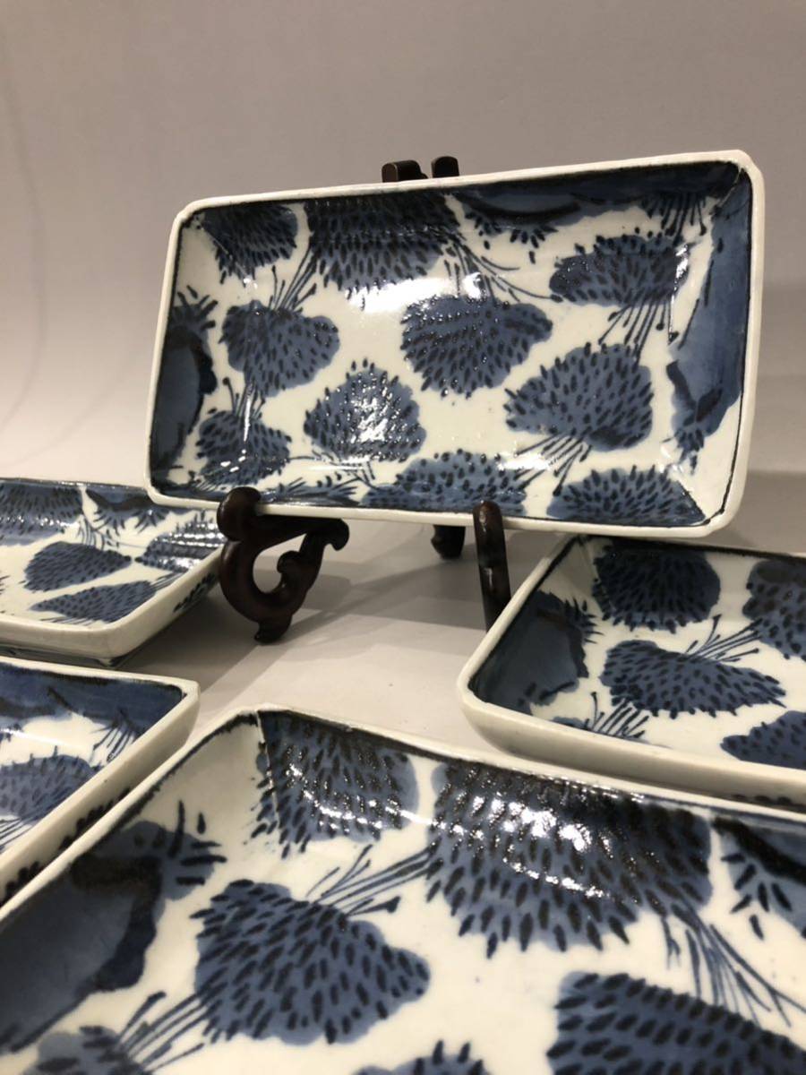 古伊万里　染付雪輪文蓋茶碗　六客　江戸時代後期　品格　可愛らしい器　料理屋 古伊万里 染付雪輪文蓋茶碗 六客 江戸時代後期 品格 可愛らしい器