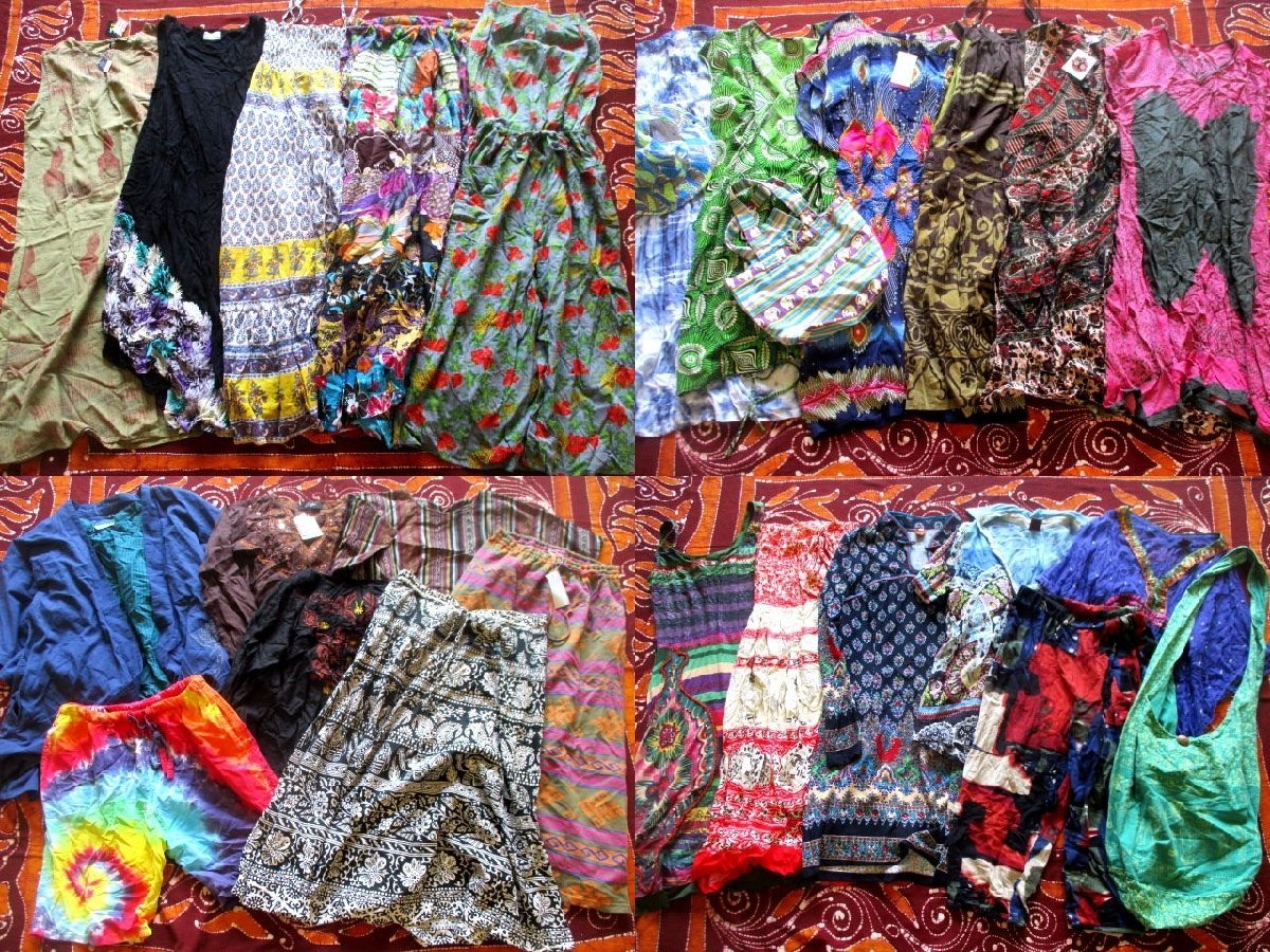 ●レディース エスニック 民族柄 福袋 まとめて まとめ売り 50点 セット 大量 洋服 古着 仕入れ ●37