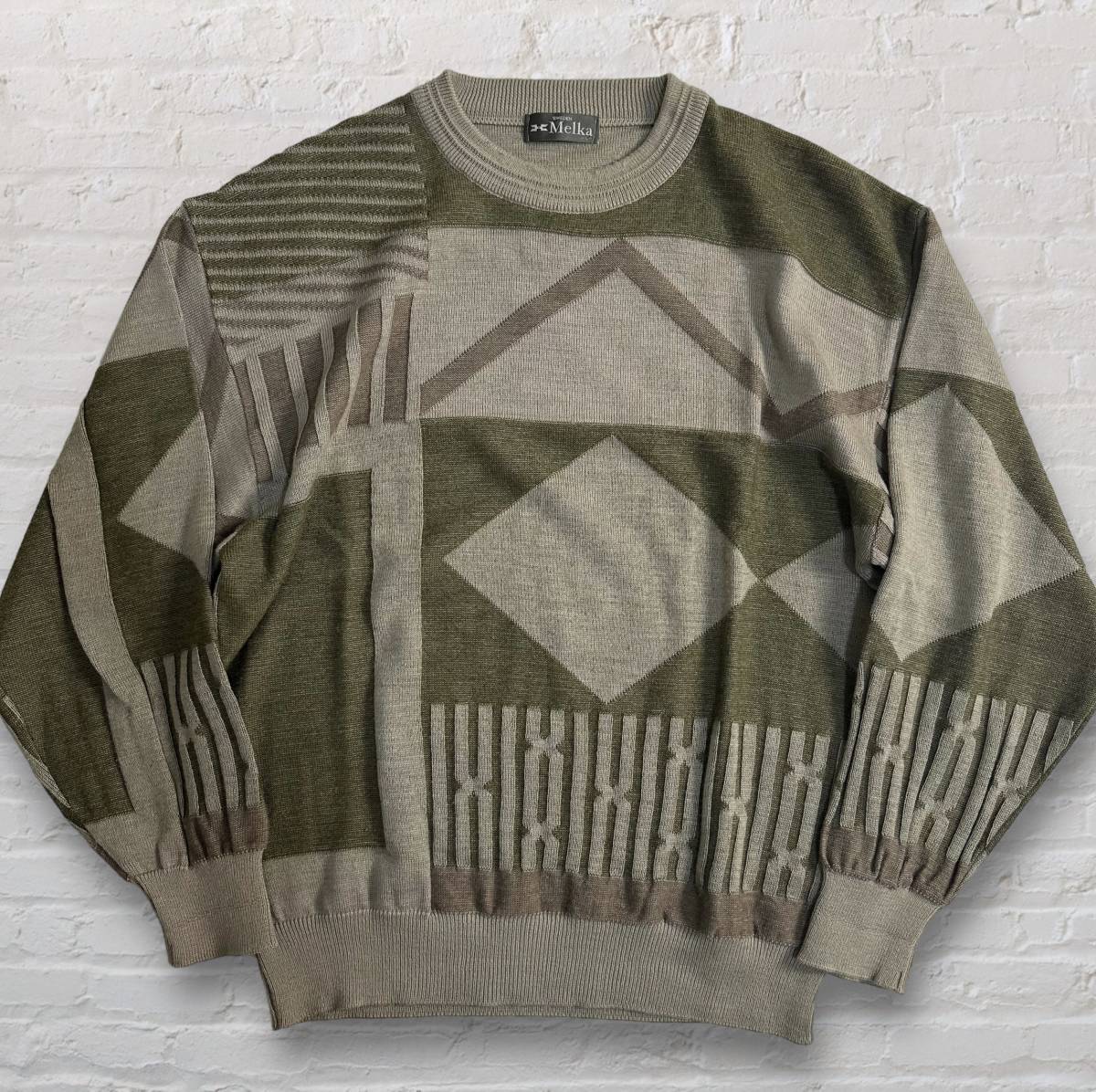 【SWEDEN MELKA】メルカ スウェーデン VINTAGE 3Dニット 立体セーター 昭和レトロ オールド古着 小杉産業 ビンテージ